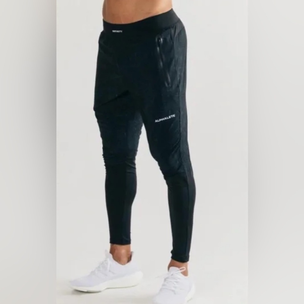 Alphalete Infinity Tech Pant Joggers in Marble Grey‎ & Black Pattern Men’s Sz M